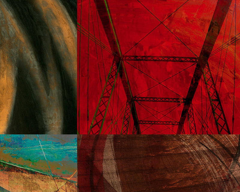 Boats and Bridges, top center panel