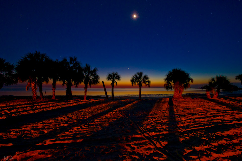 Gulf Coast Moon Set